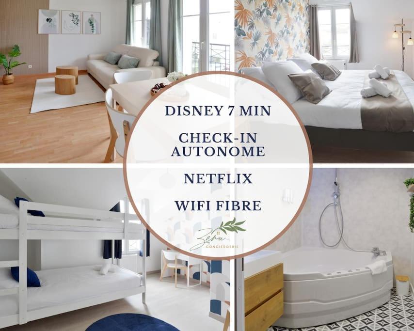 Sesame Duplex Disneyland Paris Netflix 6 Personnes Et 1 Bebe Avec Parking Lejlighed Bailly-Romainvilliers Eksteriør billede